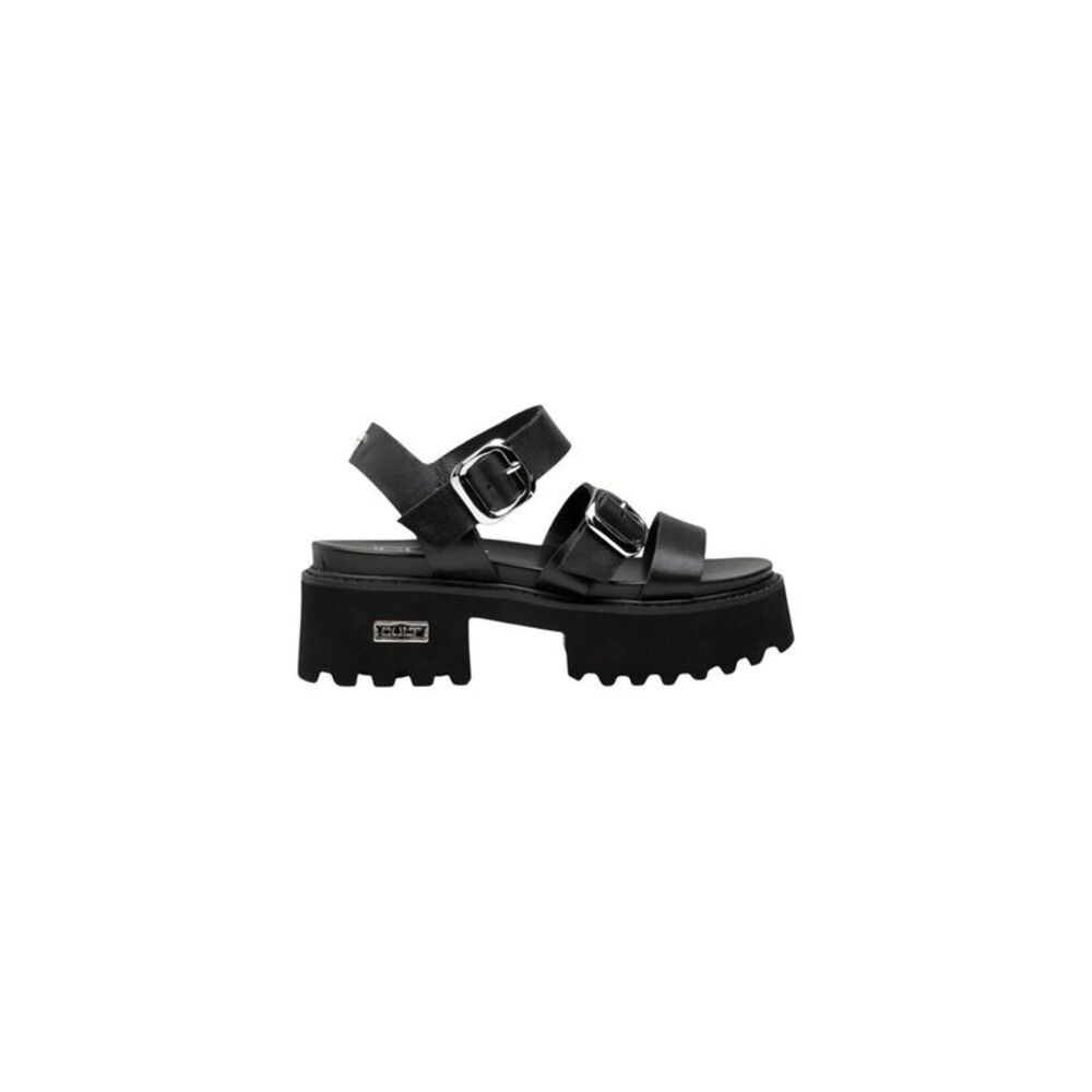 Cult Black Leather Platform Women's Sandals